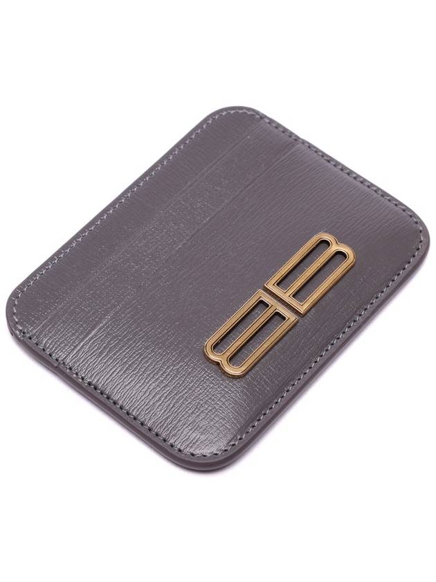 Luxury Balenciaga  Gossip BB Logo Card Wallet Grey