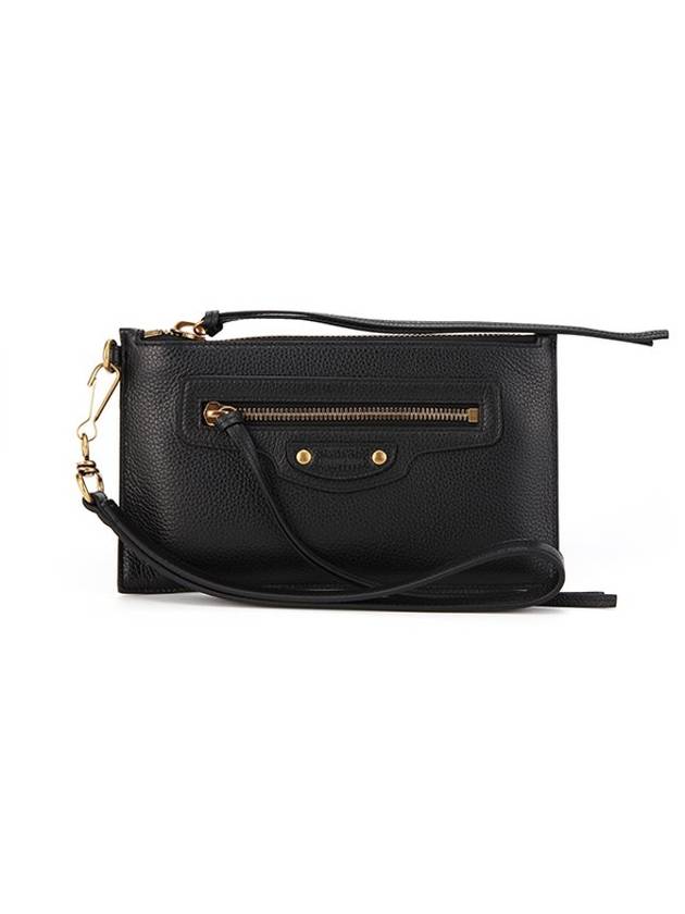 Luxury Balenciaga  Neo Classic Grained Calfskin Clutch Bag Black