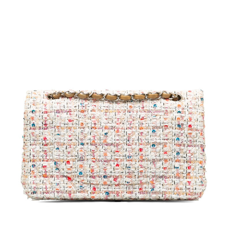 Chanel Coco  Chain Shoulder Bag White Multicolor Tweed  Chanel