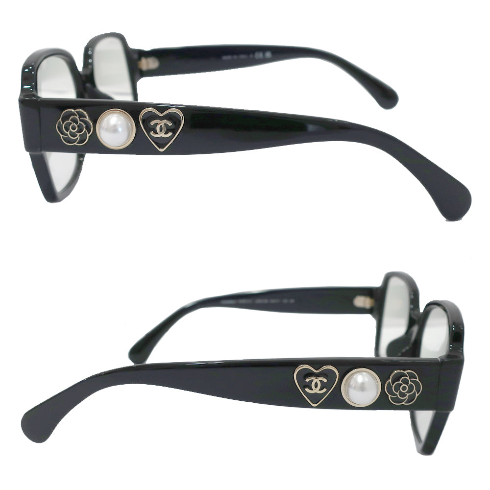CHANEL Sun Sunglasses Blue Light Cut Icewear 3438-S-A c.622/SB Black Black G Gold   Women  Glasses Box