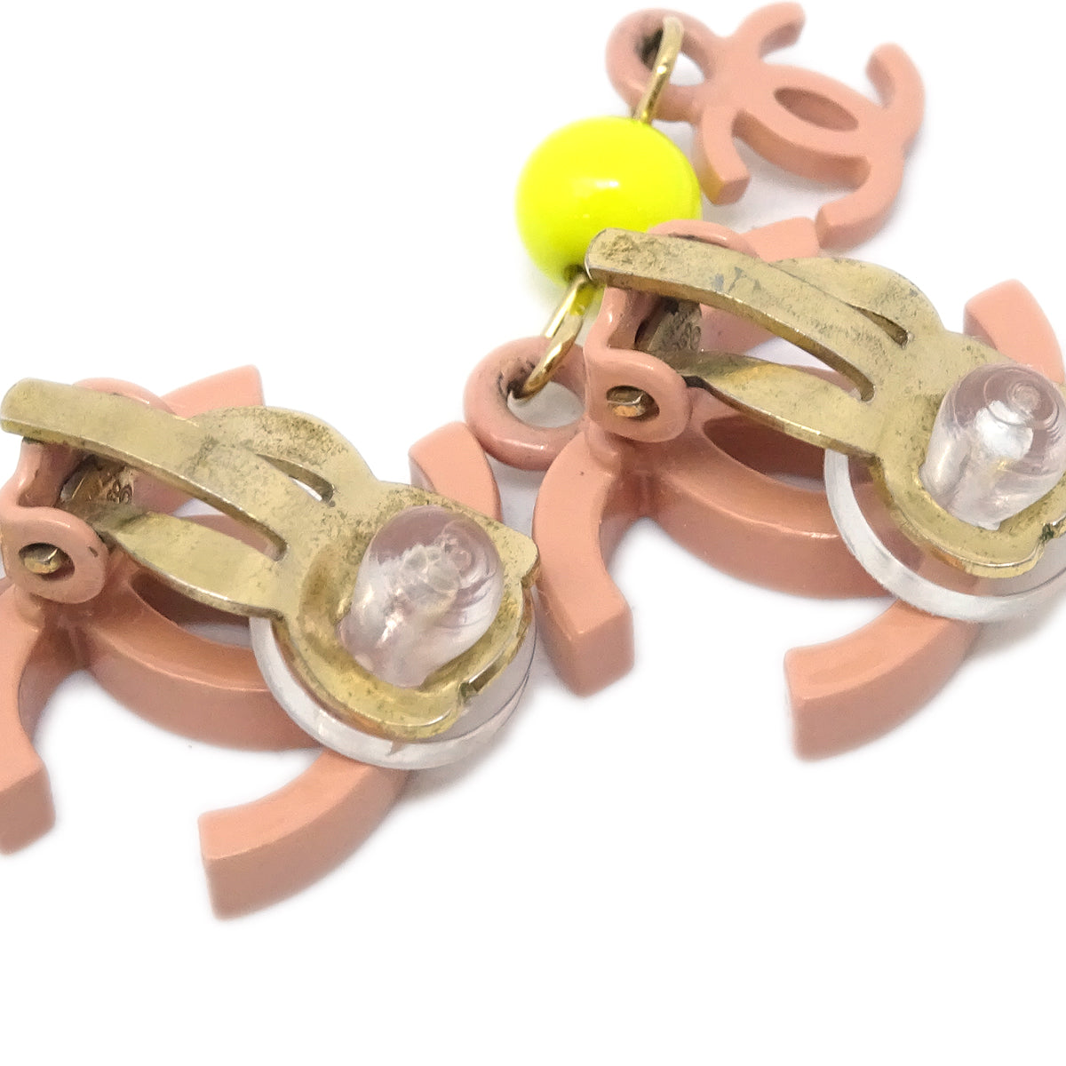 Chanel Dangle Earrings Pink 03S
