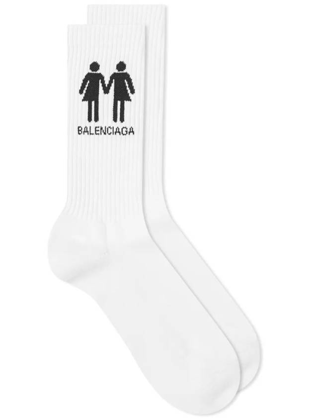 Luxury Balenciaga  Pride Tennis Socks White
