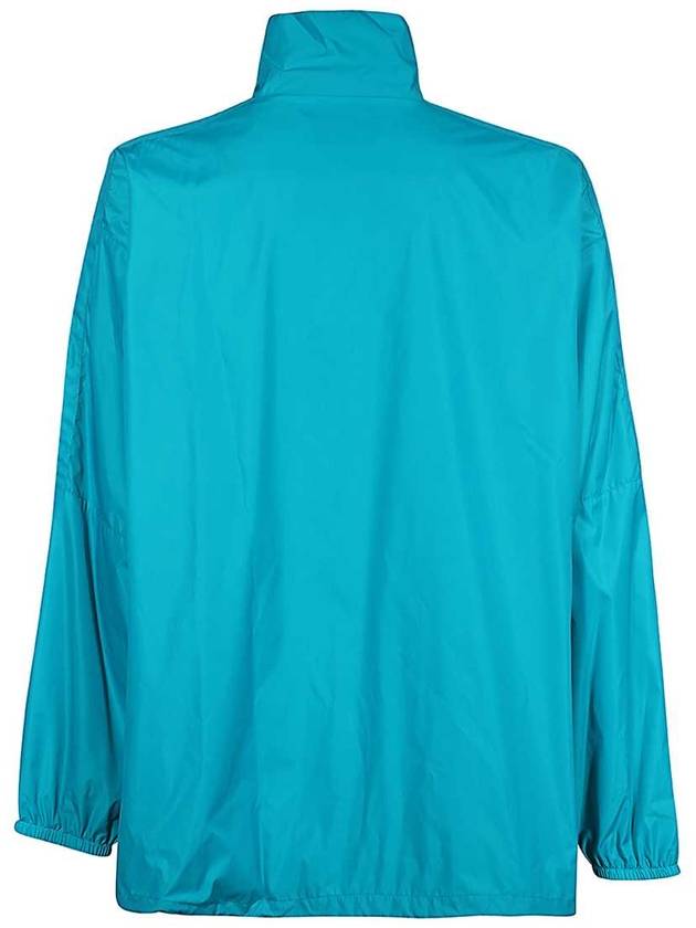Luxury Balenciaga  Logo Print Nylon Windbreaker Blue