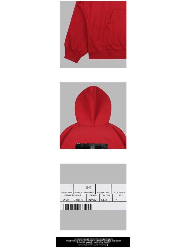 Luxury Balenciaga  Logo Tape Hoodie Red