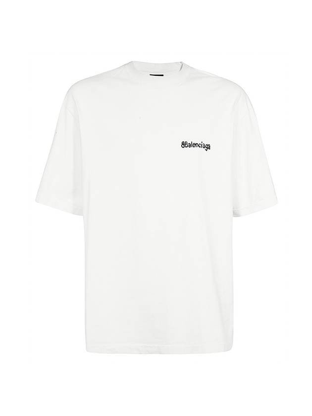 Luxury Balenciaga  Logo Crew Neck Short Sleeve T-Shirt White