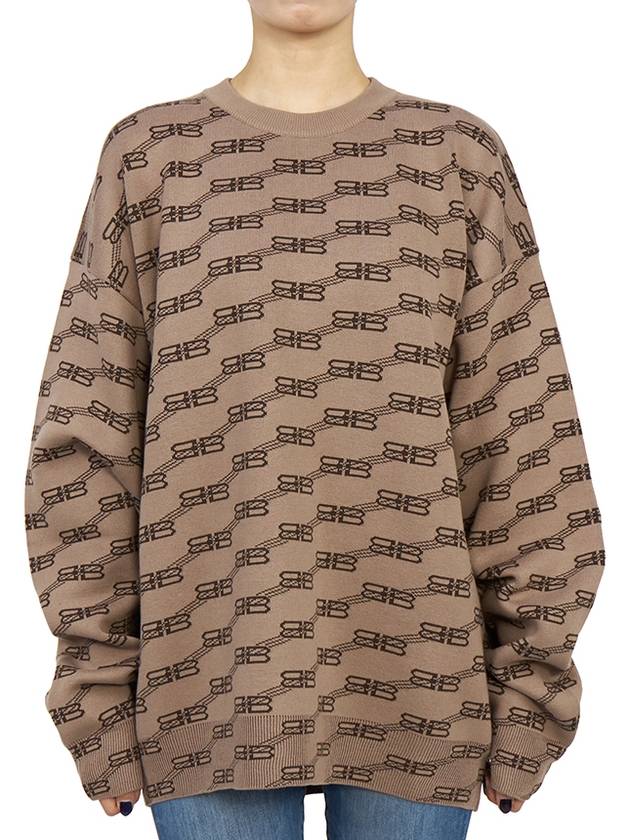 Luxury Balenciaga  BB Monogram Sweatshirt Brown