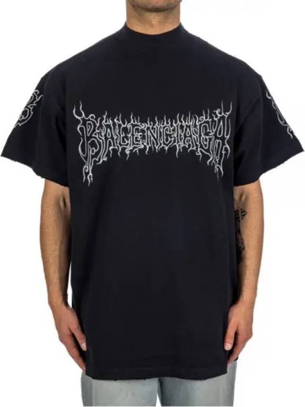 Luxury Balenciaga  Darkwave Cotton Short Sleeve T-Shirt Black