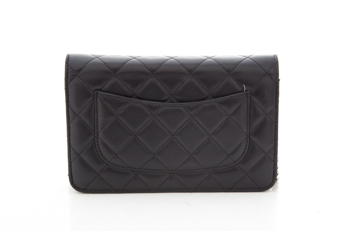 Chanel 2020 Black Lambskin Wallet on Chain Cross-Body