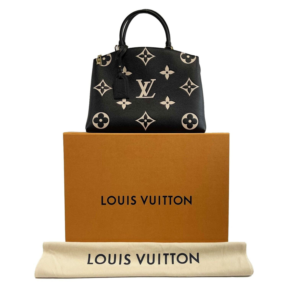 LOUIS VUITTON NEW Grand Palais Large Bicolor Monogram Top Handle w/ Strap