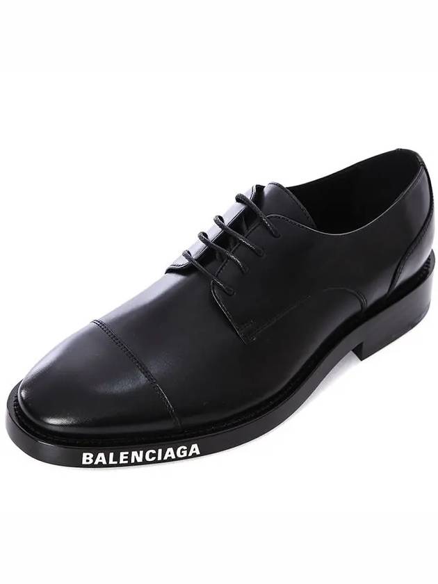 Luxury Balenciaga  Logo Lettering Sole Lace Up Derby Black