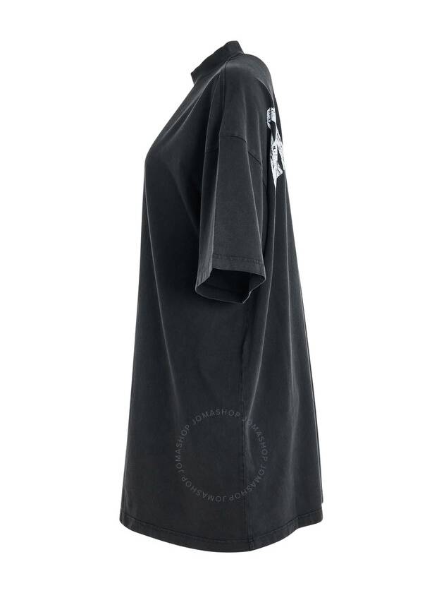 Luxury Balenciaga  Women's BLACK logo print t-shirt 739037 TPVU4 1569