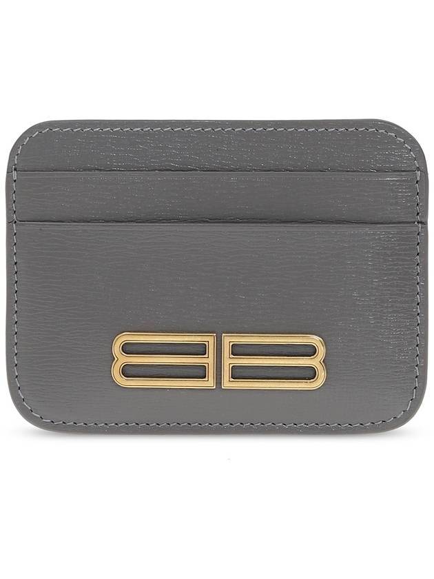 Luxury Balenciaga  Gossip BB Logo Card Wallet Grey
