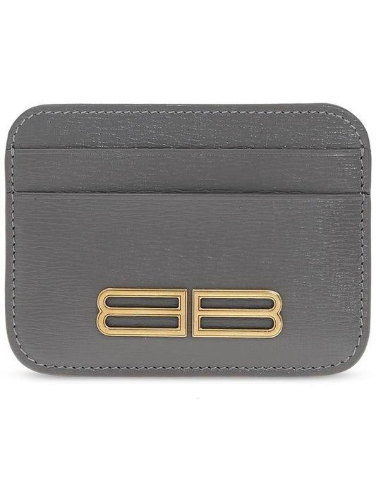 Luxury Balenciaga  Gossip BB Logo Card Wallet Grey