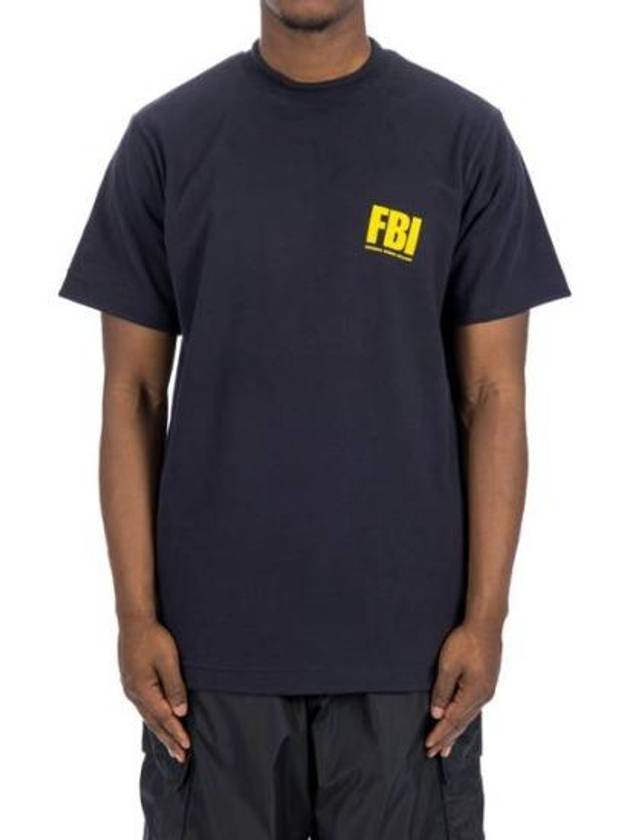Luxury Balenciaga  FBI Print Reversible Short Sleeve T-Shirt Navy