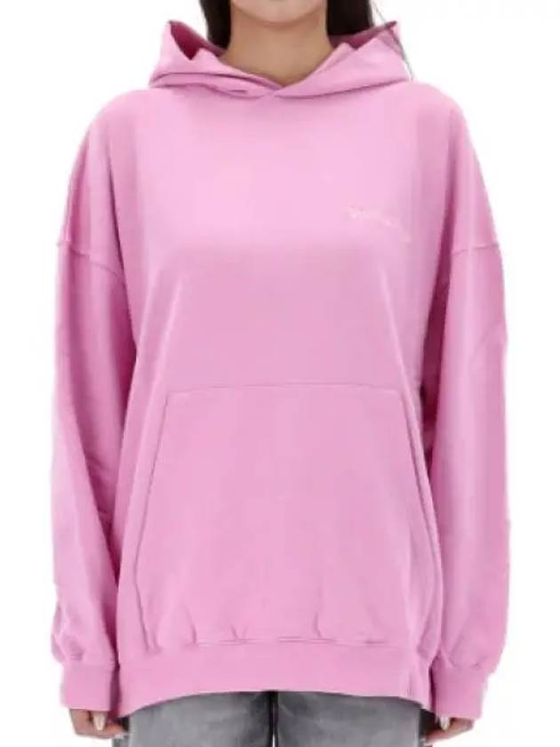 Luxury Balenciaga  Logo Print Hoodie Pink