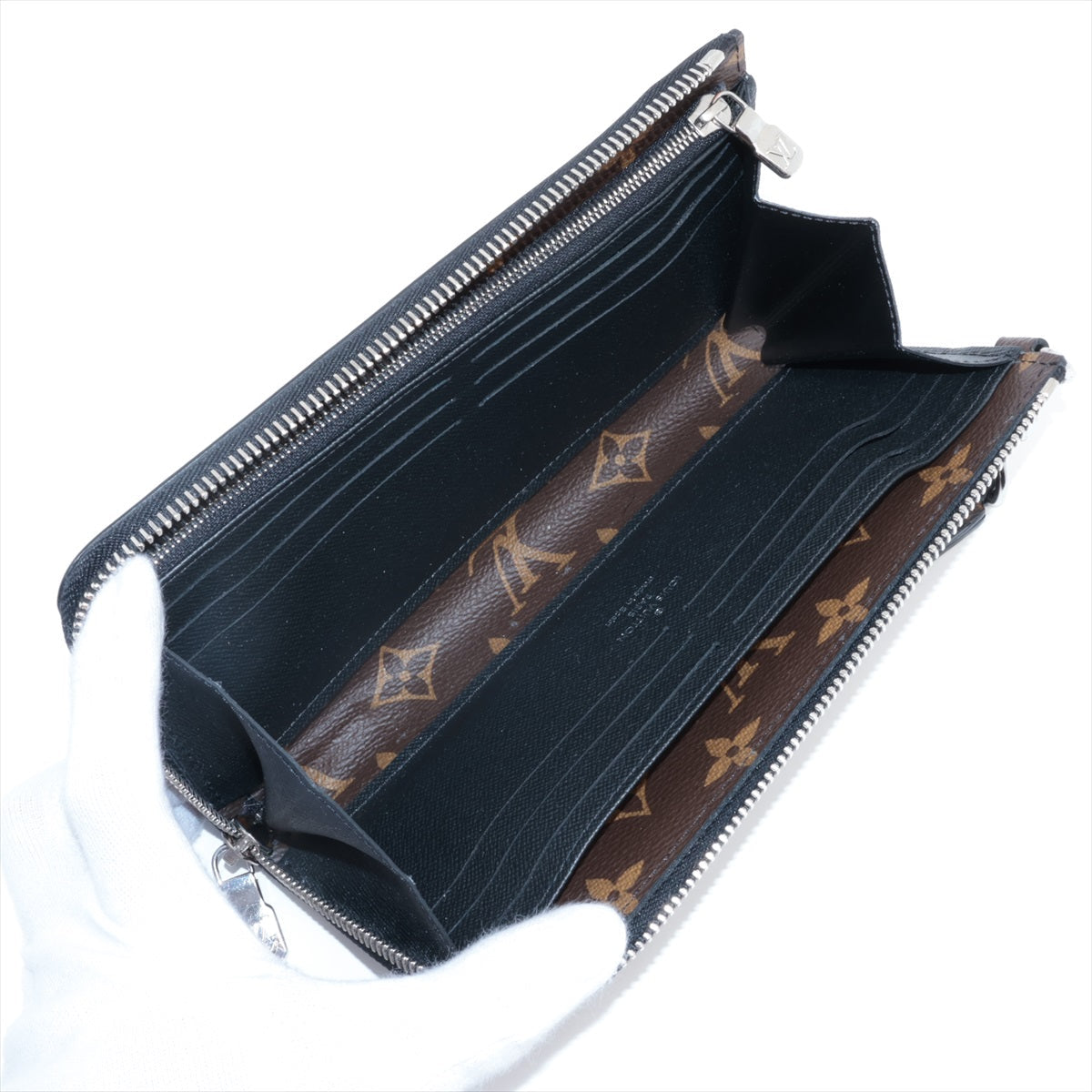 Louis Vuitton Monogram Makassar Zippy Dragon M69407 Black X Brown Round Zip Wallet