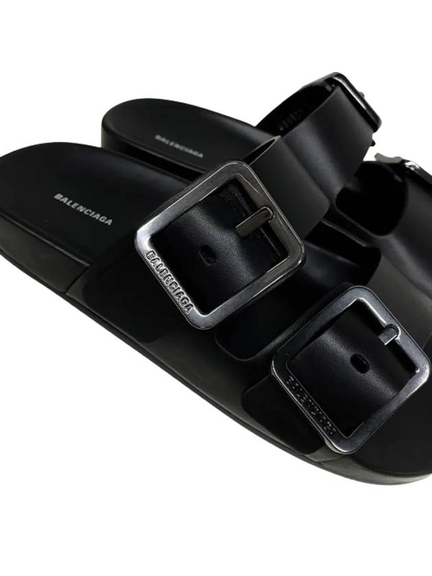 Luxury Balenciaga  Mallorca Strap Slippers Black