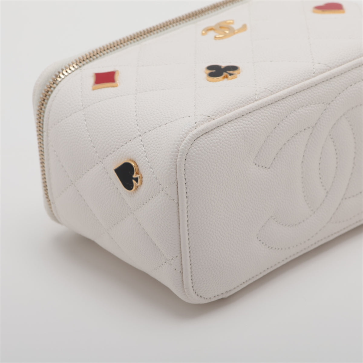Chanel Matrasse Caviar S Chain Shoulder Bag Vanity White G
