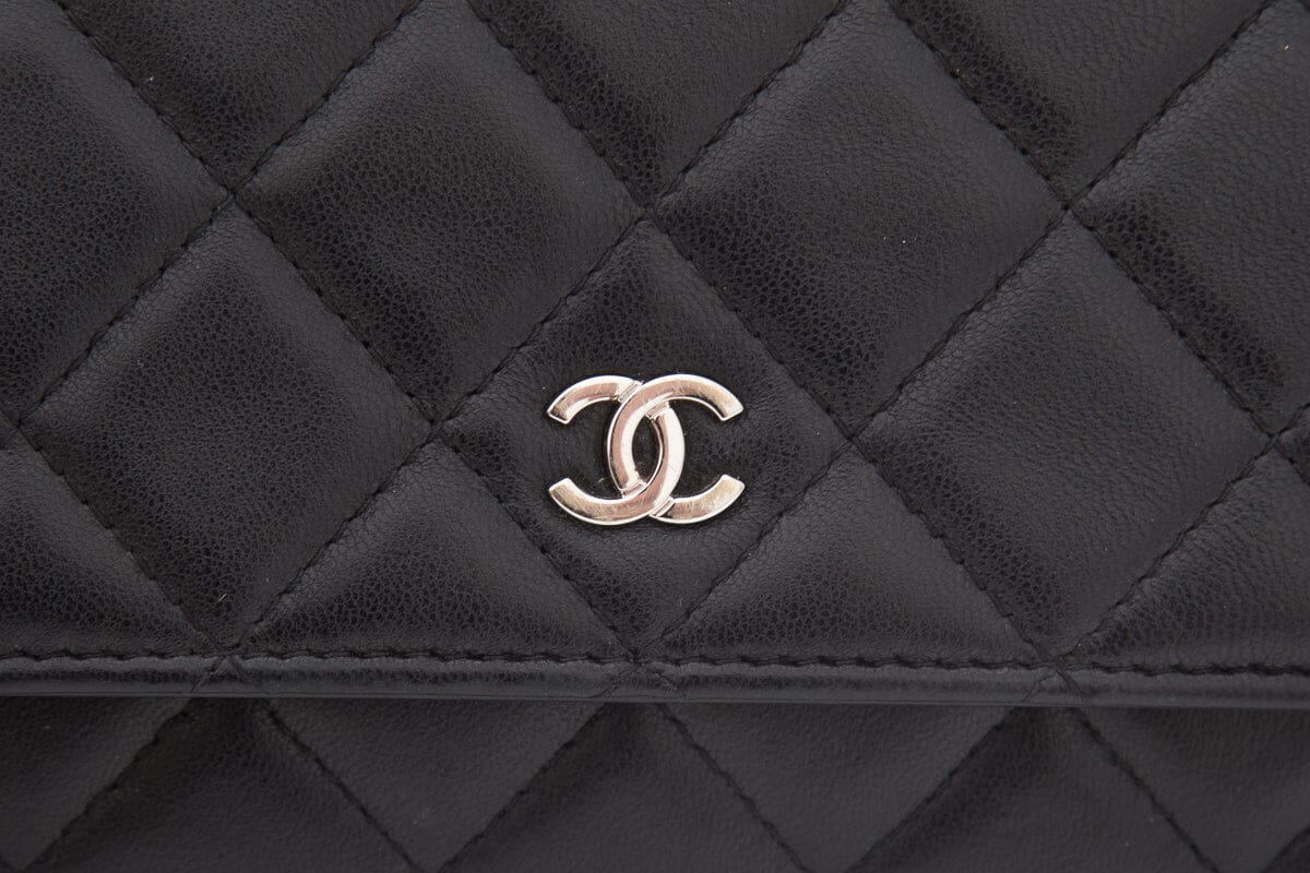 Chanel 2020 Black Lambskin Wallet on Chain Cross-Body