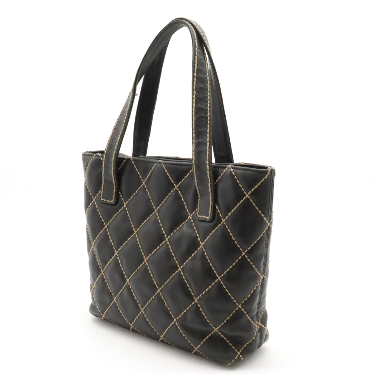 CHANEL CHANEL WILDSTETCH COCOMARK TORETH BAG HANDBAG LEADER BLACK BLACK GOLD A18126