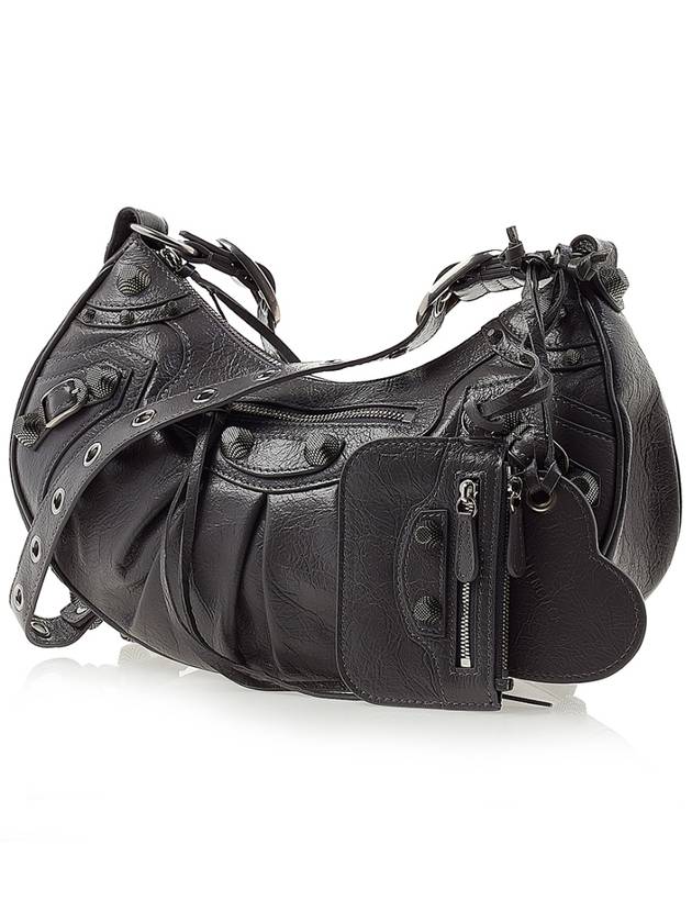 Luxury Balenciaga  Le Cagole Small Leather Shoulder Bag Grey
