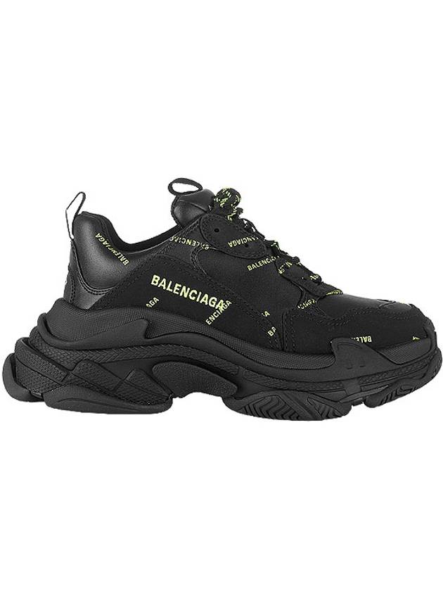 Luxury Balenciaga  All Over Triple S Low Top Sneakers Black