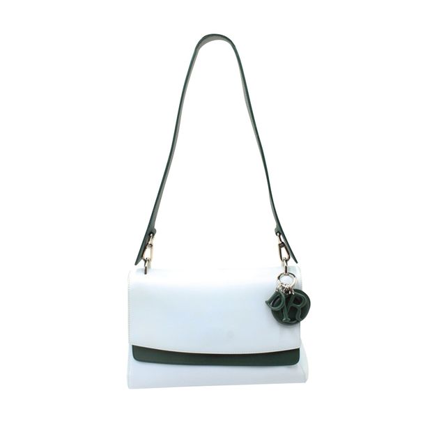 DIOR Be Double Flap Shoulder Bag in Blue Leather