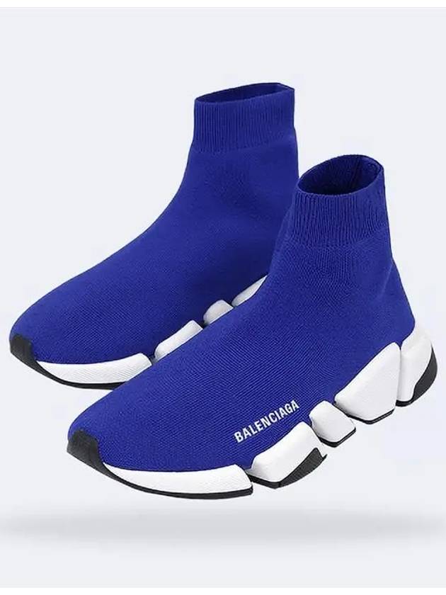 Luxury Balenciaga  Speed 2.0 High Top Sneakers Blue
