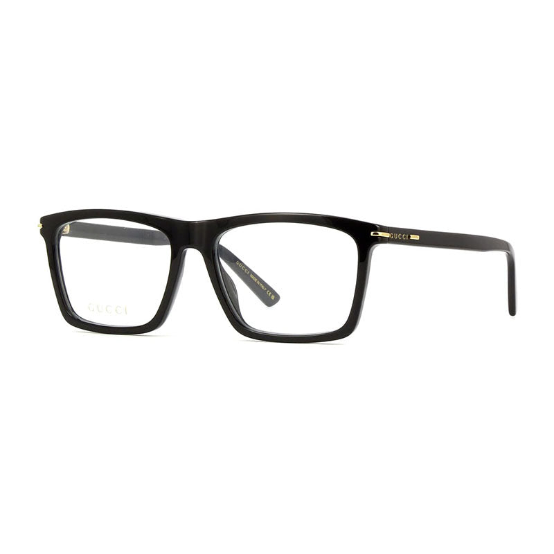 Gucci Eyeglasses Square Full Rim, Black Frame and Clear Demo Lenses Lens GG1445O001