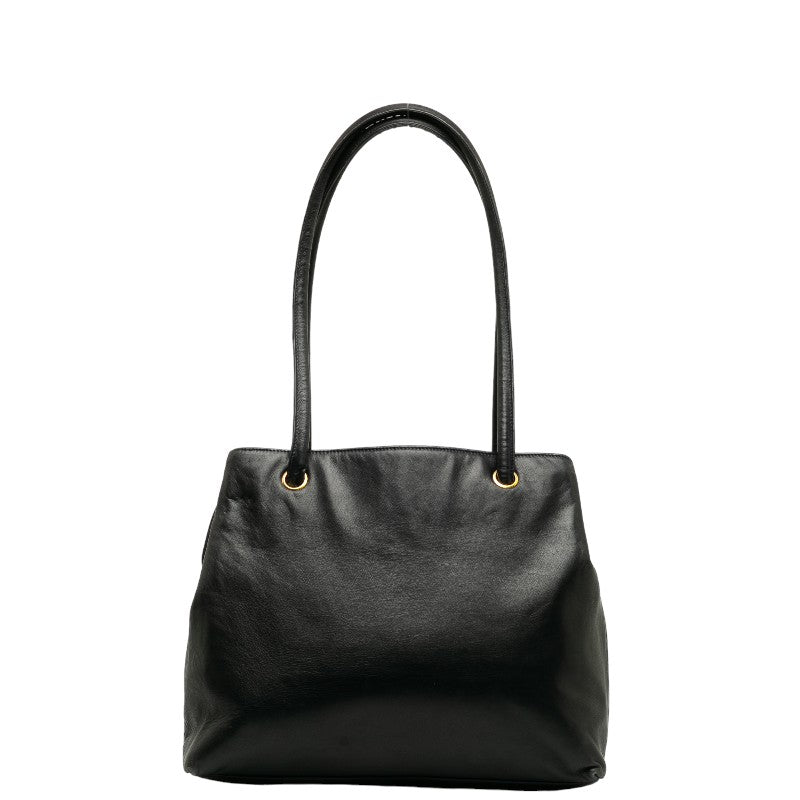 Chanel Cocomark  Bag houlder Bag Black Leather Lady Chanel
