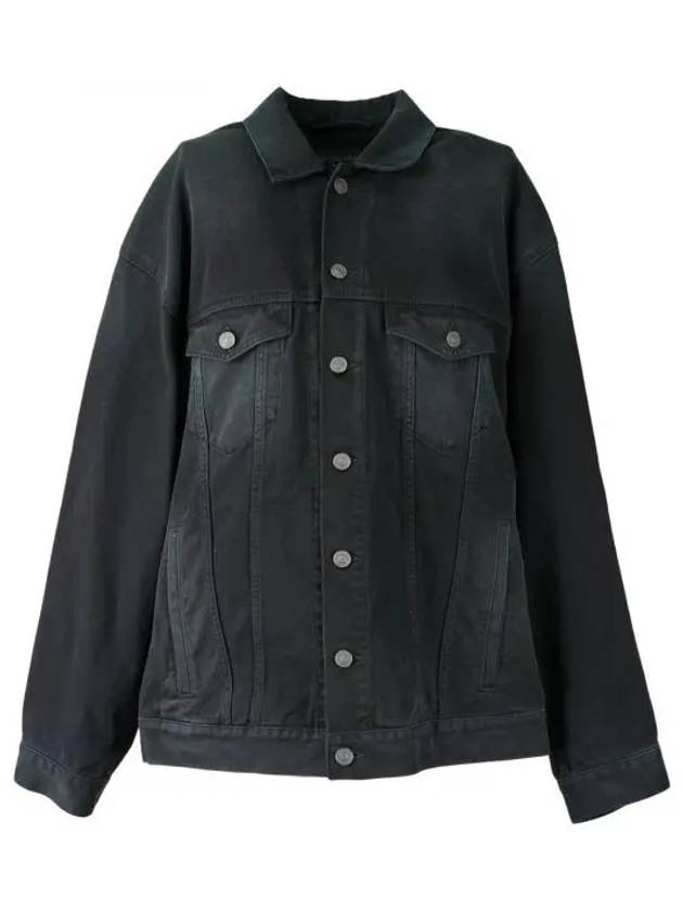 Luxury Balenciaga  Sunbleached Denim Jacket Black