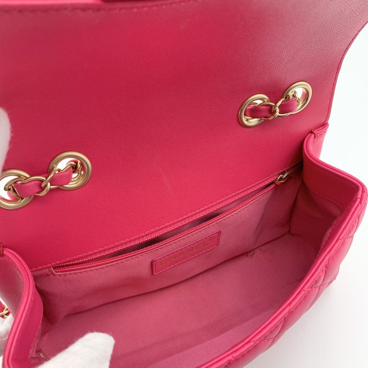 CHANEL Pink Quilted Leather Mini Mademoiselle Chic Shoulder Bag