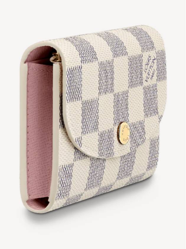Louis Vuitton Rosalie Coin Purse Damier Azure Rose Ballerine Pink