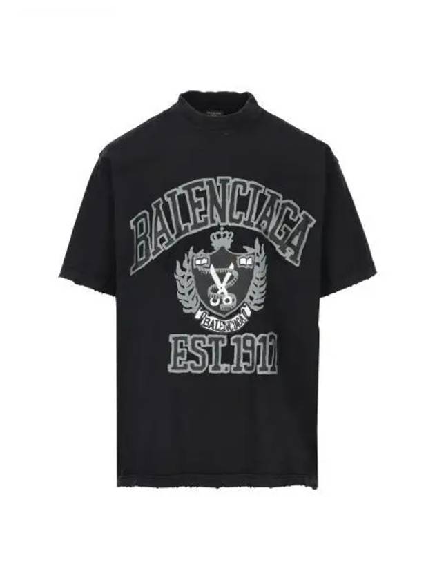 Luxury Balenciaga  DIY College Medium Fit Short Sleeve T-Shirt Black