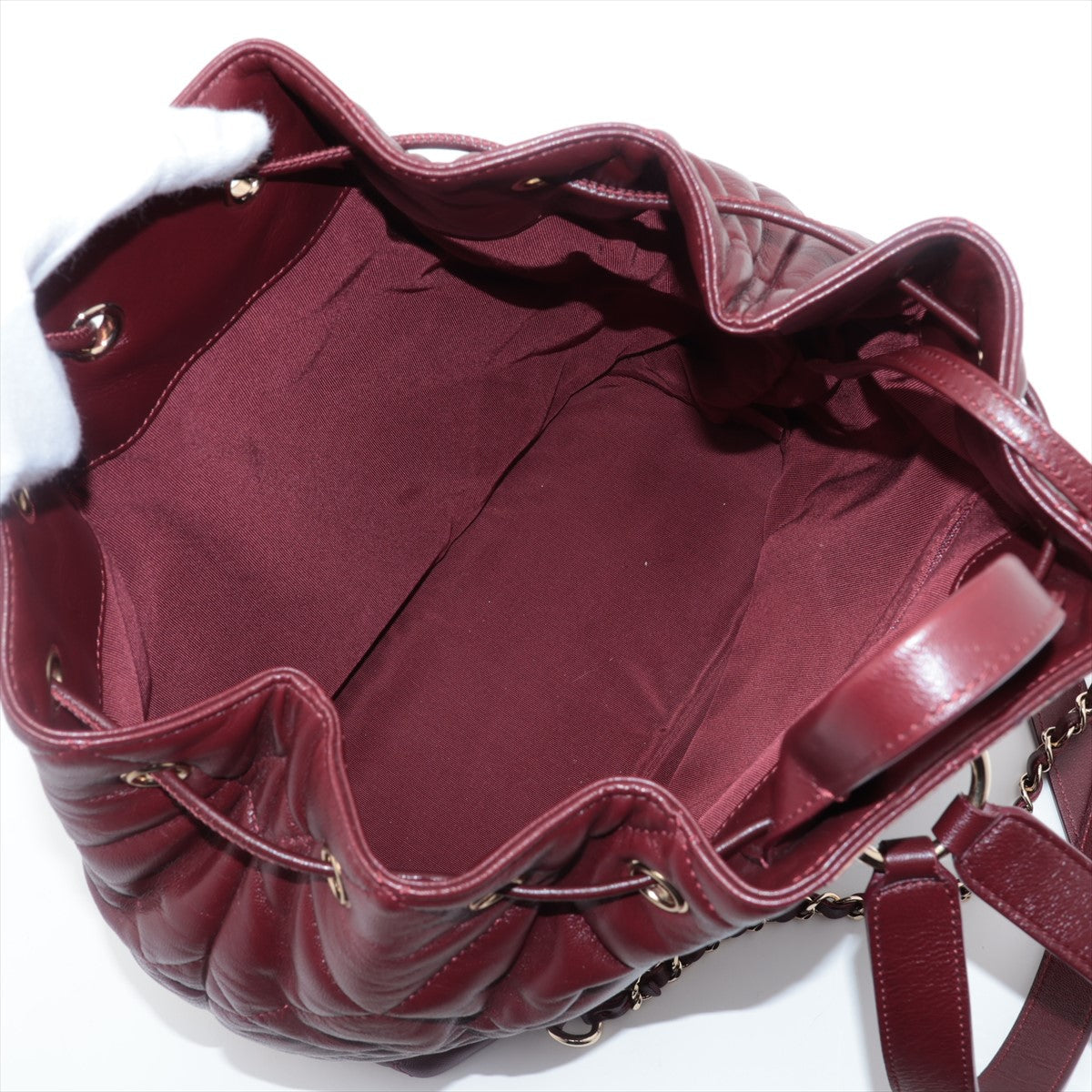 Chanel Matrasse in Chain Ruckside Bordeaux G  28th
