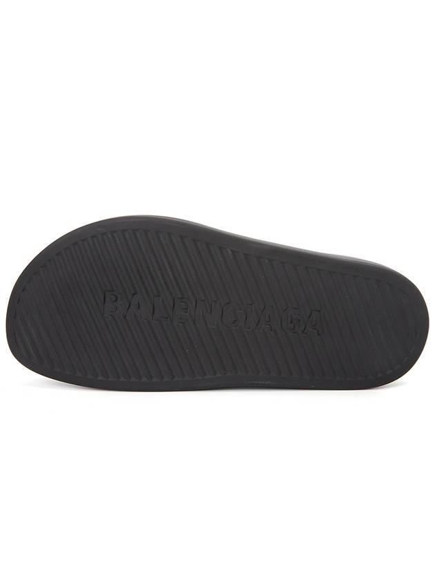 Luxury Balenciaga  Logo Pool Closed Mule Black