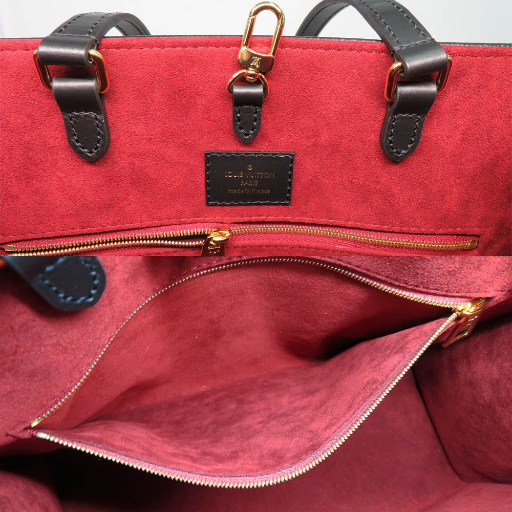 Louis Vuitton On The Go MM M45495 Bi-colour Monogram Emplant Black/Beige Tote Bag 2WAY Shoulder Bag Leather  Mens New Unused]