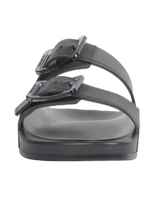 Luxury Balenciaga  Mallorca Strappy Leather Slippers Black