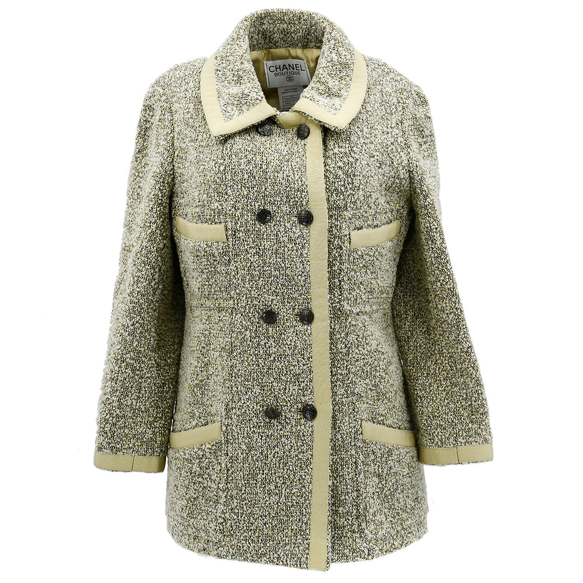 Chanel Single Breasted Jacket Beige 97A #40