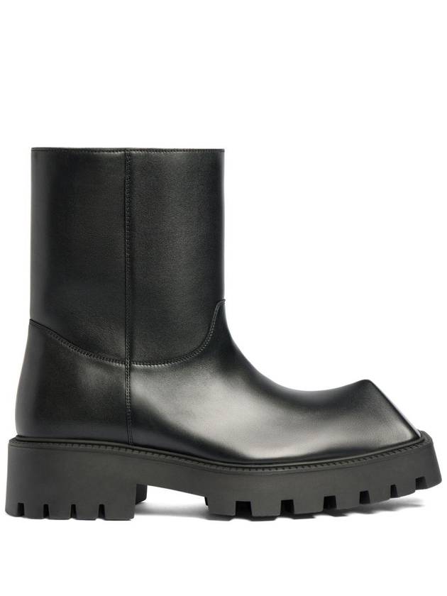 Luxury Balenciaga  Rhino Leather Ankle Boots Black
