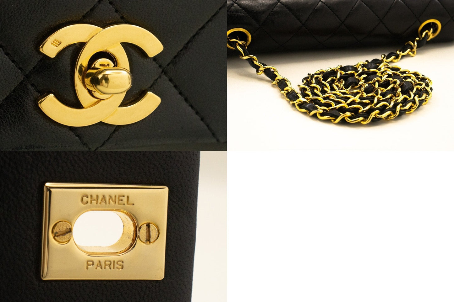 Top Quality Chanel Full New Chain Shoulder Bag Black Quilted Lambskin Leather