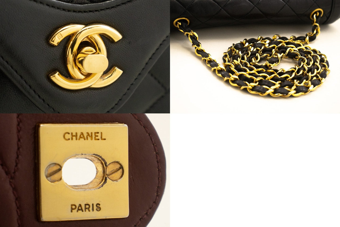 CHANEL Small Single Flap Chain Shoulder Bag Black Quilted Lambskin