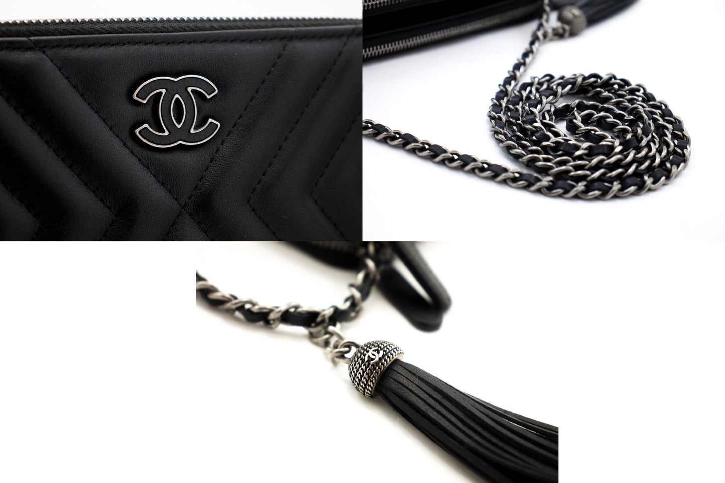 CHANEL 2019 Lambskin Wallet On Chain WOC Double Zip Chain Bag SV i24