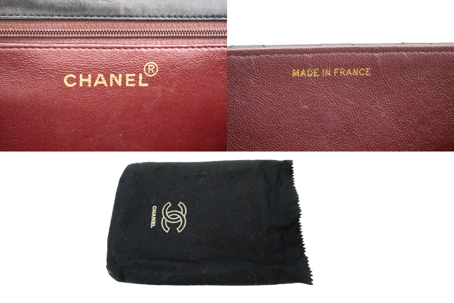 CHANEL Small Chain Shoulder Bag Clutch Black Quilted Flap Lambskin