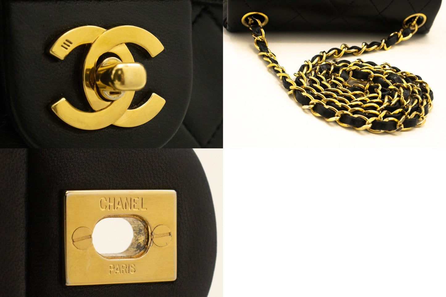 Top Quality Chanel Mini Square Small Chain Shoulder Bag Crossbody Black Lamb