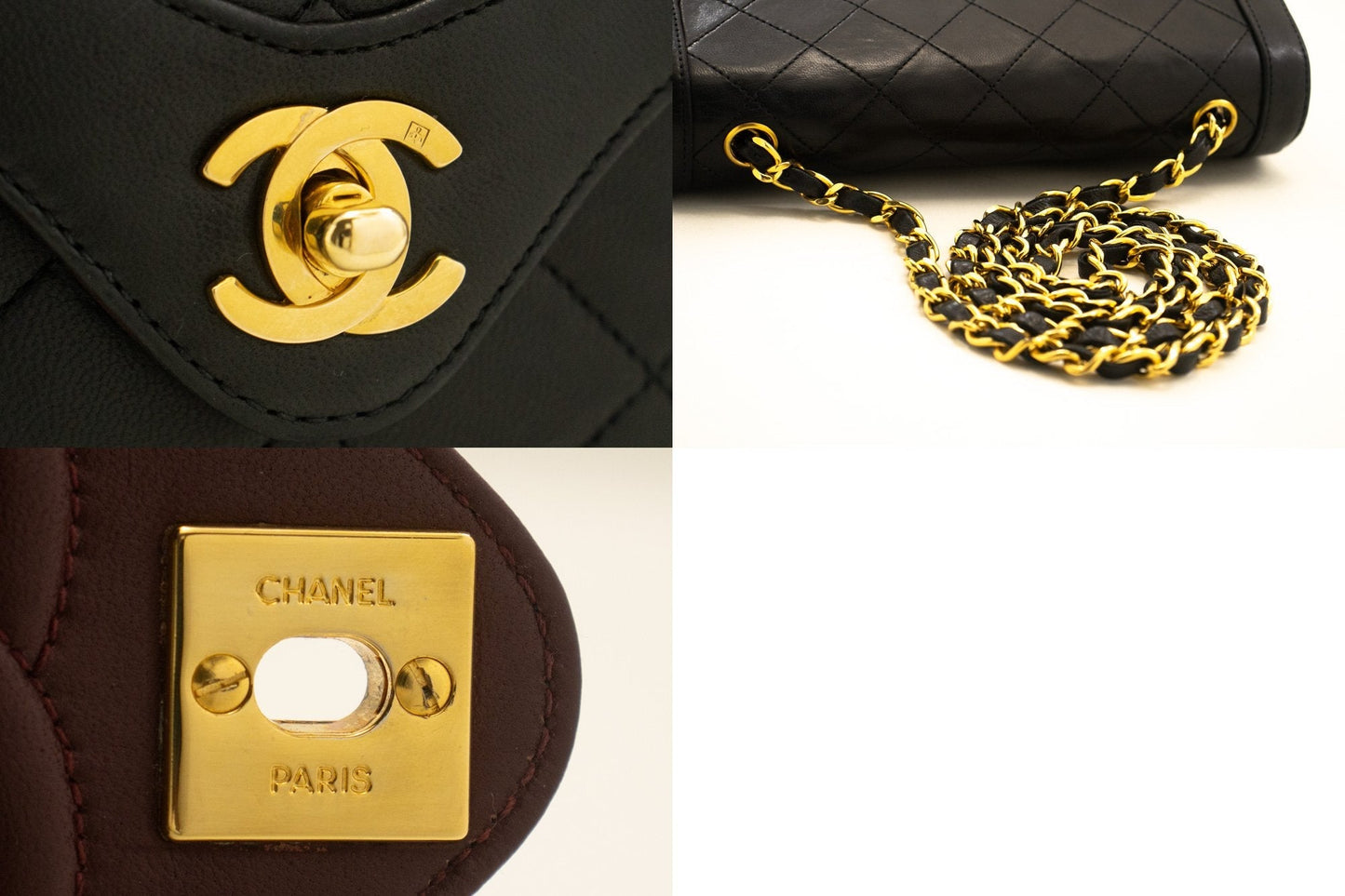 CHANEL Small Single Flap Chain Shoulder Bag Black Quilted Lambskin
