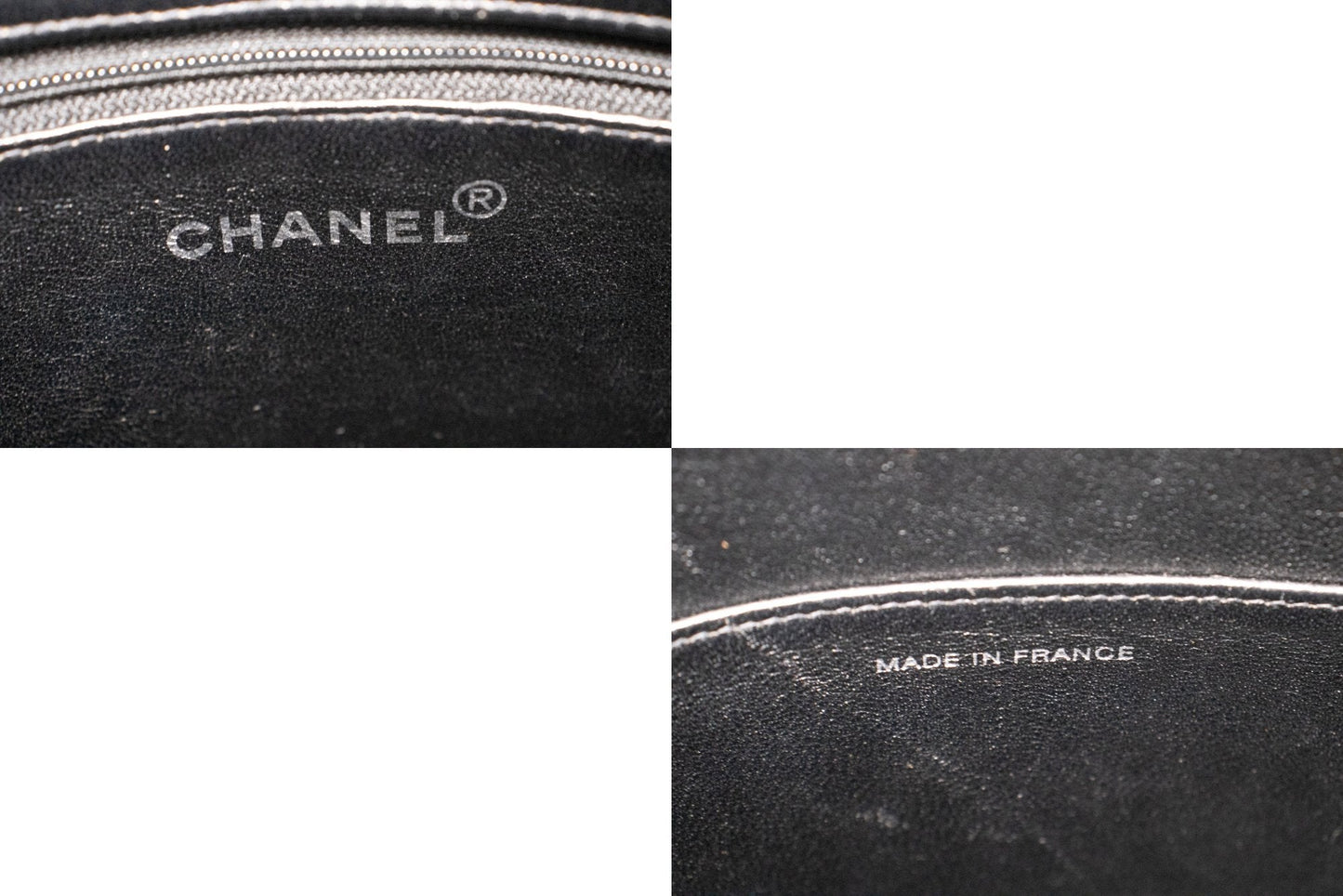 CHANEL Silver Medallion Caviar Shoulder Bag Shopping Tote Black SV