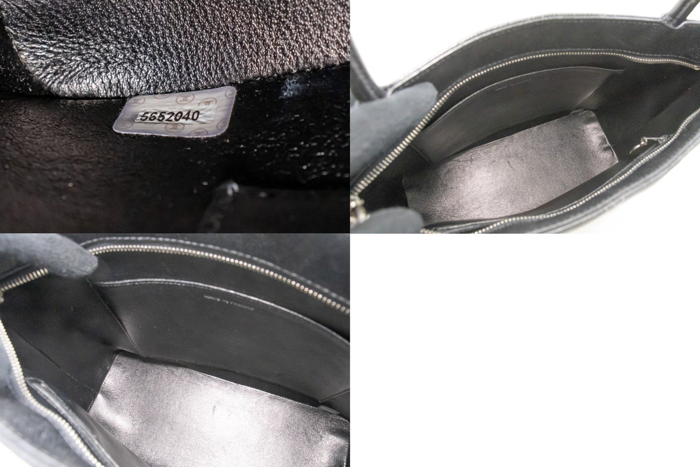 CHANEL Silver Medallion Caviar Shoulder Bag Shopping Tote Black SV