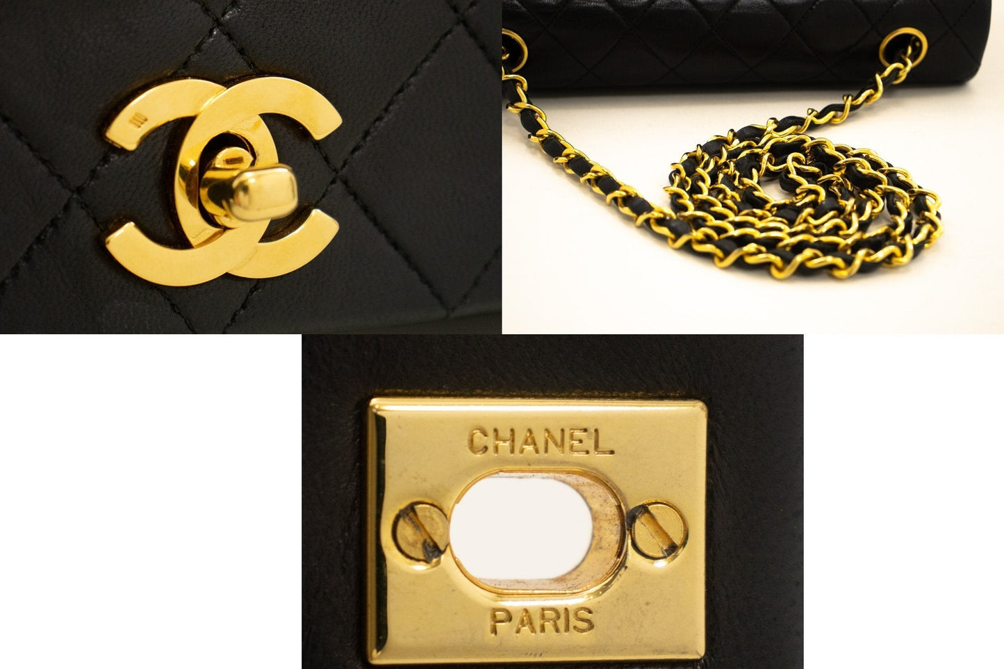 Top Quality Chanel Full New Chain Shoulder Bag Black Quilted Lambskin