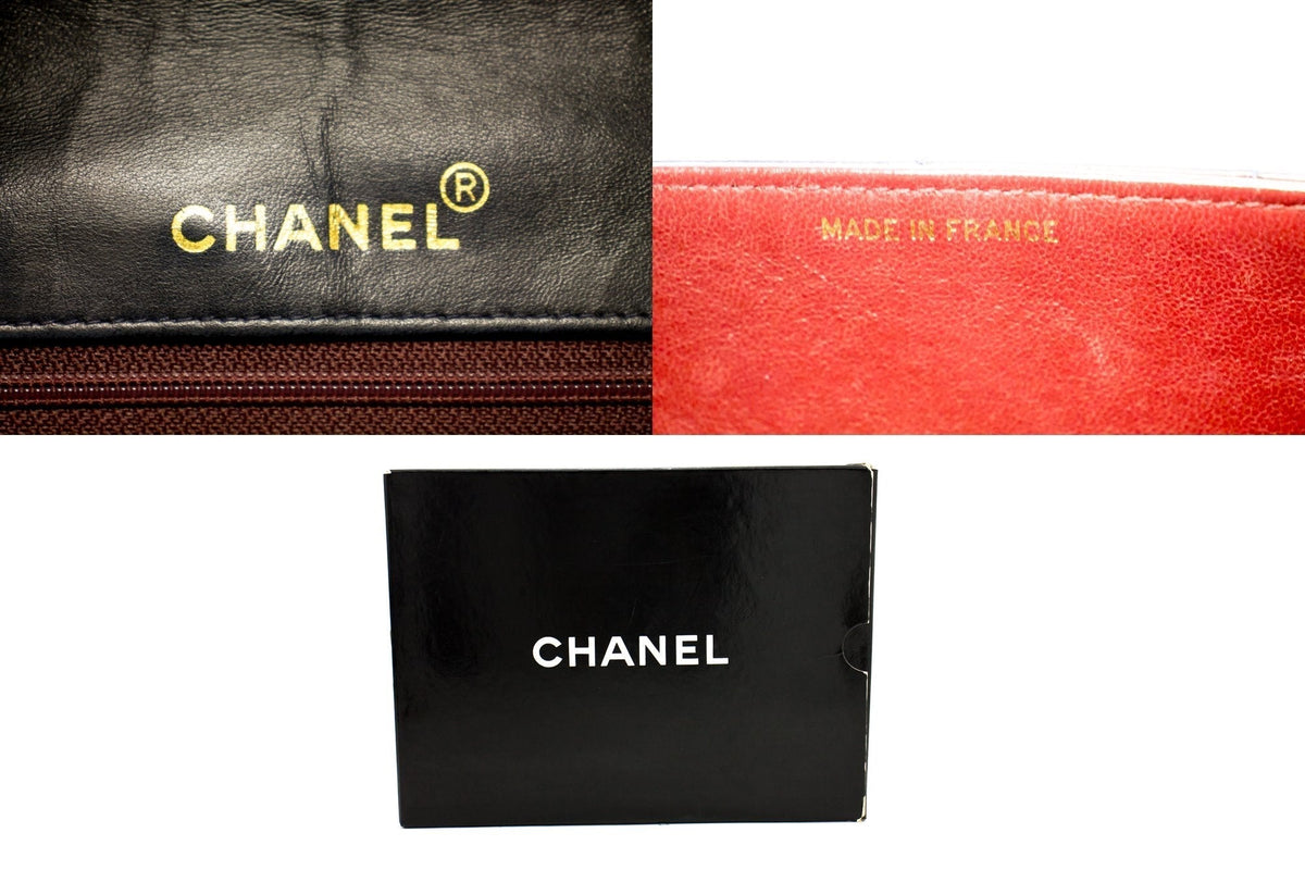 Chanel Vintage Classic Chain Shoulder Bag Black Quilted Flap Lamb c20